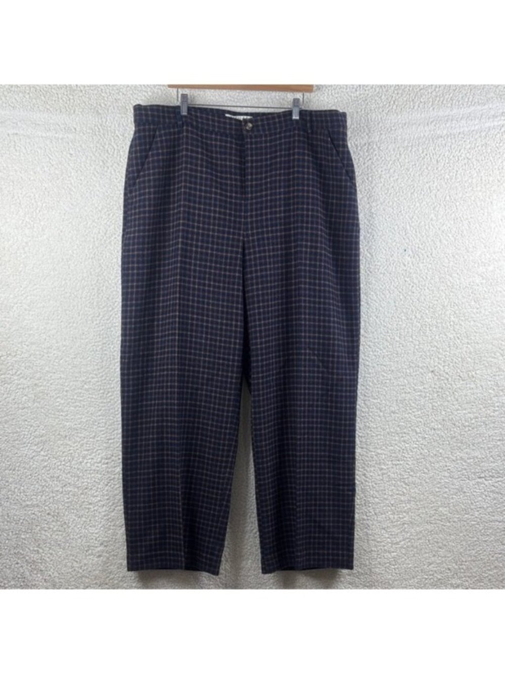 NWOT TWRHLL Christie Brinkley Womens Plaid Wool Blend Wide-Leg Pant PLUS 22W